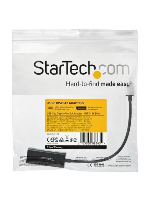 STARTECH  ADAPTADOR USB C MACHO - DISPLAYPORT HEMBRA NEGRO