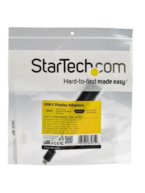 STARTECH  ADAPTADOR USB-C MACHO - HDMI HEMBRA 10CM NEGRO