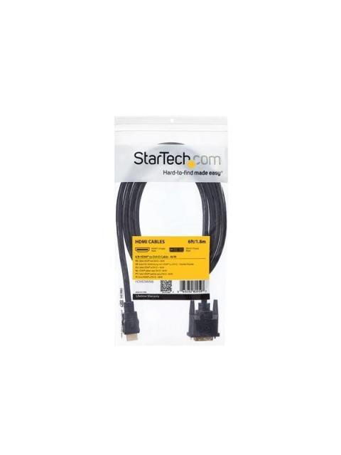 STARTECH  CABLE HDMI MACHO - DVI-D MACHO 1.83 METROS NEGRO
