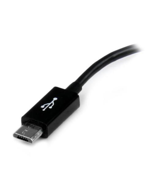 STARTECH  CABLE ADAPTADOR MICRO USB MACHO - USB A HEMBRA 12CM NEGRO