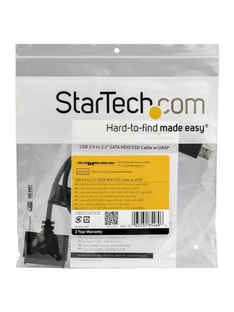 STARTECH  CABLE ADAPTADOR USB 3.0 CON UASP - SATA III PARA DISCO DURO 2.5