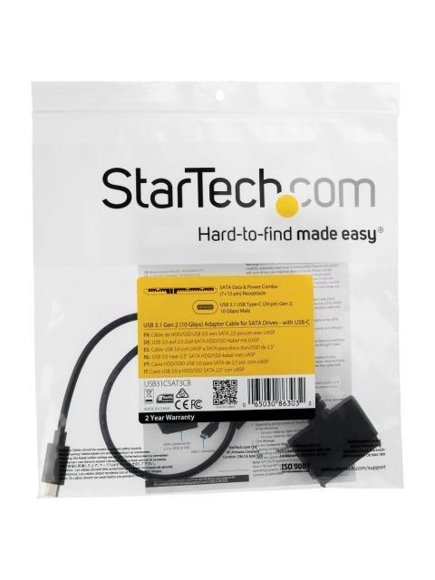 STARTECH  CABLE ADAPTADOR USB 3.1 - SATA PARA UNIDADES DE DISCO 2.5