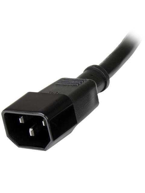 STARTECH  CABLE DE PODER C13 COUPLER MACHO - C14 COUPLER HEMBRA 1.8 METROS NEGRO