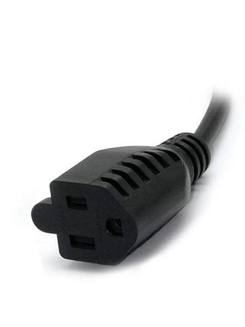 STARTECH  CABLE DE PODER C14 ACOPLADOR MACHO - NEMA 5-15R HEMBRA 30CM NEGRO