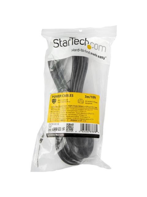 STARTECH  CABLE DE PODER NEMA 5-15P MACHO - C13 COUPLER HEMBRA 3 METROS NEGRO