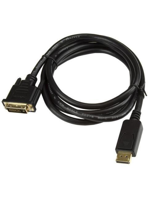 STARTECH  CABLE DISPLAYPORT 1.2 MACHO - DVI MACHO 1080P 60HZ 1.8 METROS NEGRO