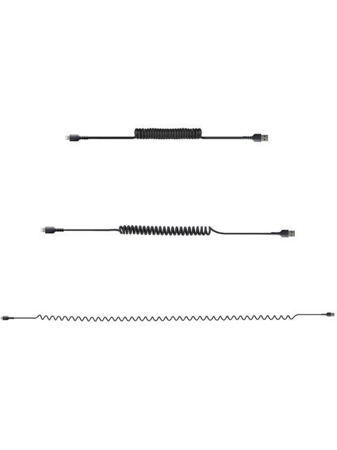 STARTECH  CABLE ESPIRAL LIGHTNING MACHO - USB A MACHO 1 METRO NEGRO