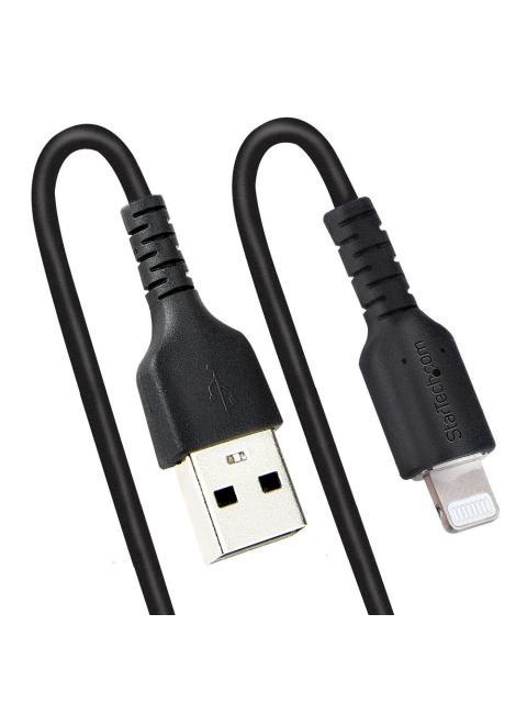 STARTECH  CABLE ESPIRAL LIGHTNING MACHO - USB A MACHO 1 METRO NEGRO