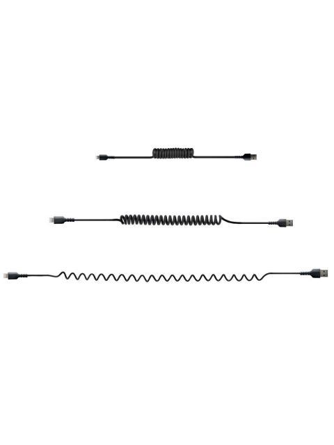 STARTECH  CABLE ESPIRAL LIGHTNING MACHO - USB A MACHO 50CM NEGRO