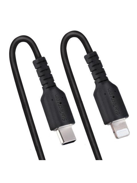 STARTECH  CABLE ESPIRAL LIGHTNING MACHO - USB-C MACHO 50CM NEGRO