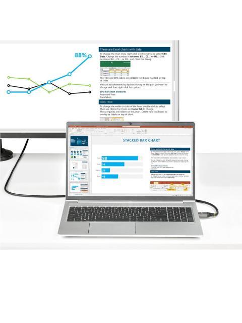 STARTECH  CABLE HDMI 2.0 DE ALTA VELOCIDAD CON ETHERNET HDMI-A MACHO - HDMI-A MACHO 4K 60HZ 50CM NEGRO
