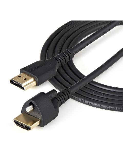 STARTECH  CABLE HDMI 2.0 MACHO - HDMI 2.0 MACHO TORNILLO DE SEGURIDAD 4K 60HZ 2 METROS NEGRO