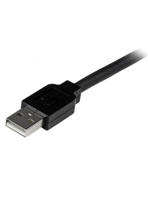 STARTECH  CABLE USB 2.0 DE EXTENSION ALARGADOR ACTIVO USB A MACHO - USB A HEMBRA 15 METROS NEGRO