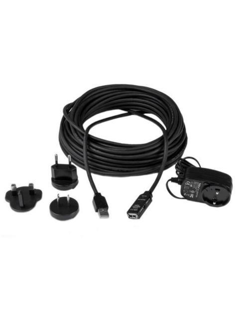 STARTECH  CABLE USB 2.0 DE EXTENSION ALARGADOR ACTIVO USB A MACHO - USB A HEMBRA 15 METROS NEGRO