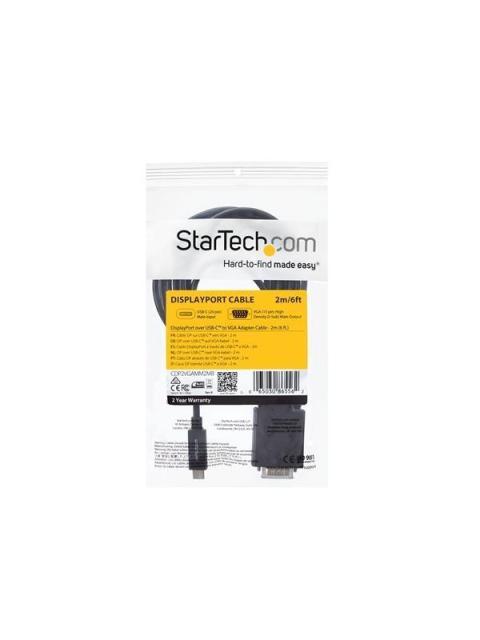 STARTECH  CABLE USB C MACHO - VGA (D-SUB) MACHO 2 METROS NEGRO