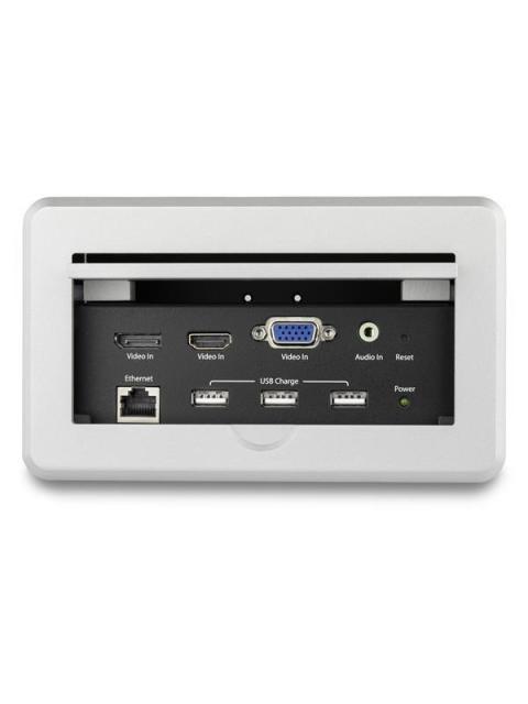 STARTECH  CAJA DE CONECTIVIDAD PARA MESA DE JUNTAS MODULO DE CONEXIONES HDMI-VGA-DISPLAYPORT 4K