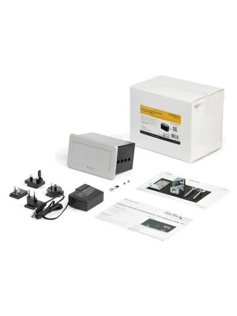 STARTECH  CAJA DE CONECTIVIDAD PARA MESA DE JUNTAS MODULO DE CONEXIONES HDMI-VGA-DISPLAYPORT 4K