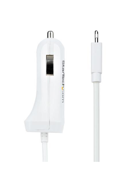 STARTECH  CARGADOR PARA AUTO USBLT2PCARW2 1X USB-A CON CABLE LIGHTNING BLANCO