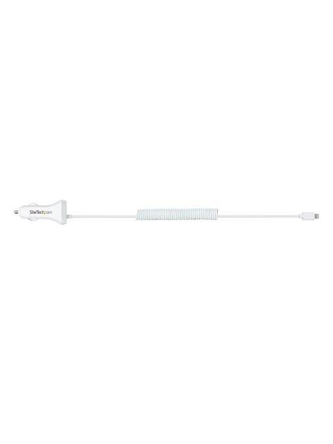STARTECH  CARGADOR PARA AUTO USBLT2PCARW2 1X USB-A CON CABLE LIGHTNING BLANCO