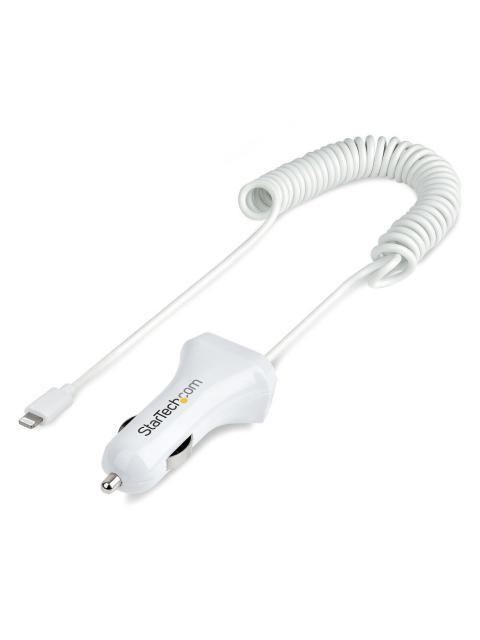 STARTECH  CARGADOR PARA AUTO USBLT2PCARW2 1X USB-A CON CABLE LIGHTNING BLANCO