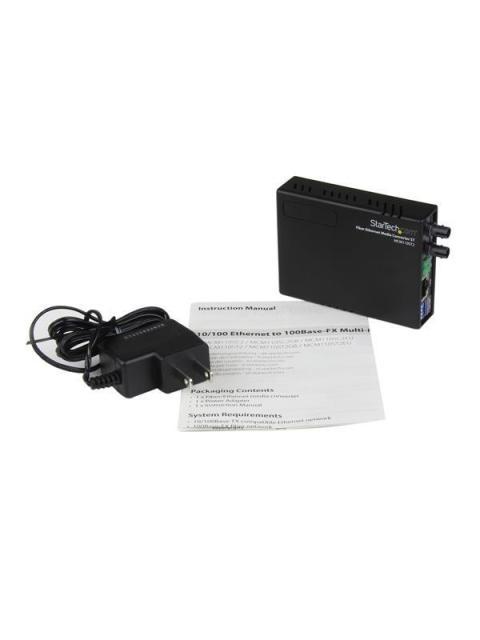 STARTECH  CONVERTIDOR DE MEDIOS ETHERNET 10-100 MBPS A FIBRA MULTIMODO ST - 2KM