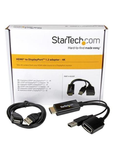 STARTECH  CONVERTIDOR HDMI MACHO - DISPLAYPORT HEMBRA 4K