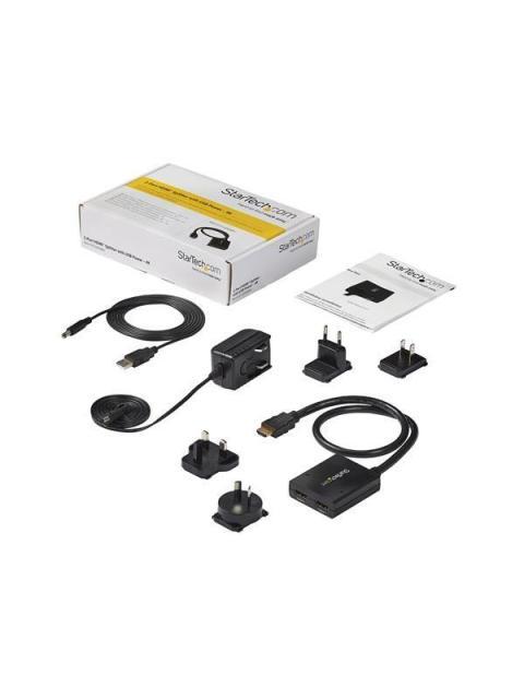 STARTECH  DIVISOR DE VIDEO HDMI DE 2 PUERTOS SPLITTER HDMI 4K 30HZ DE 2X1 ALIMENTADO POR USB