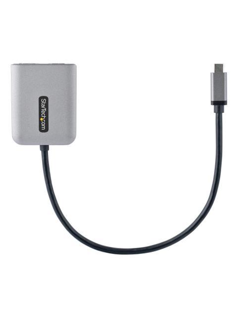 STARTECH  DIVISOR DE VIDEO MST USB-C MACHO - 2X HDMI HEMBRA NEGRO-GRIS