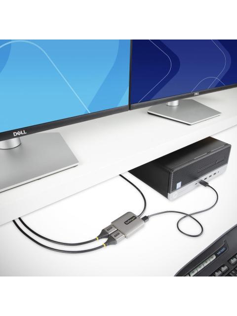 STARTECH  DIVISOR MULTIPLICADOR DISPLAYPORT - 2X DISPLAYPORT GRIS