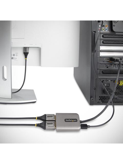 STARTECH  DIVISOR MULTIPLICADOR DISPLAYPORT - 2X DISPLAYPORT GRIS