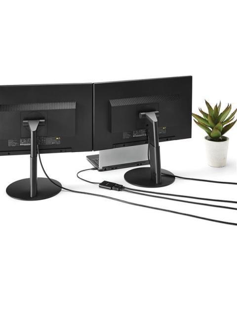 STARTECH  DIVISOR MULTIPLICADOR USB C - DISPLAYPORT 2 PUERTOS NEGRO