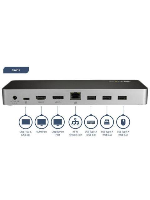 ESTACION DE ACOP STARTECH LAPTOP MAC USB-C HDMI DP SD DK30CHDDPPD