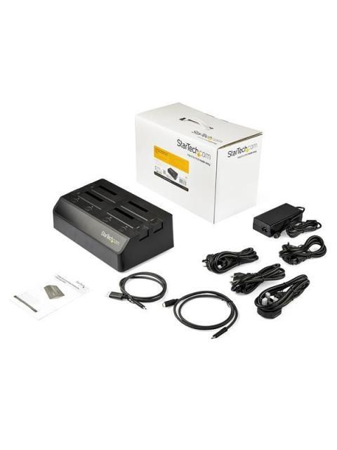 STARTECH  DOCKING STATION SDOCK4U313 USB 3.1 1X USB 3.1 4 BAHIAS SATA 2.5-3.5 PARA SSD O DISCO DURO NEGRO