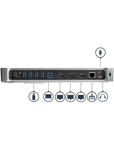 STARTECH  DOCKING STATION USB3DOCKH2DP 5X USB 3.0 1X RJ-45 2X DISPLAYPORT