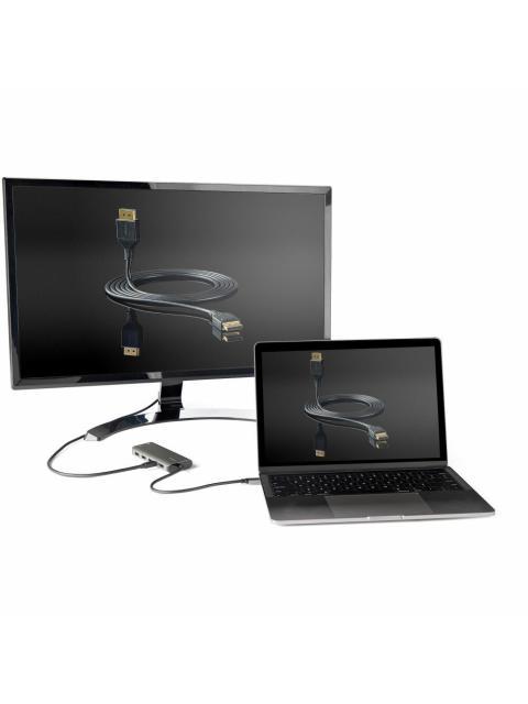 STARTECH  DOCKING STATION USB C 3X USB 3.1 1X HDMI 1X MINI DISPLAYPORTS NEGRO-PLATA