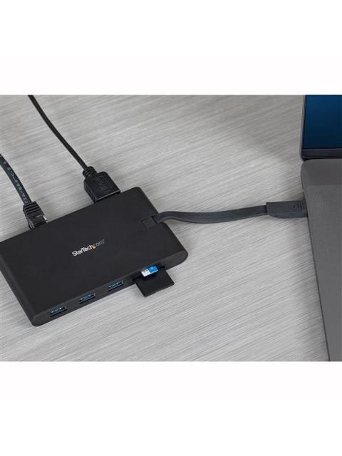 STARTECH  DOCKING STATION USB-C 3X USB A 3.0 1X HDMI 1X VGA NEGRO
