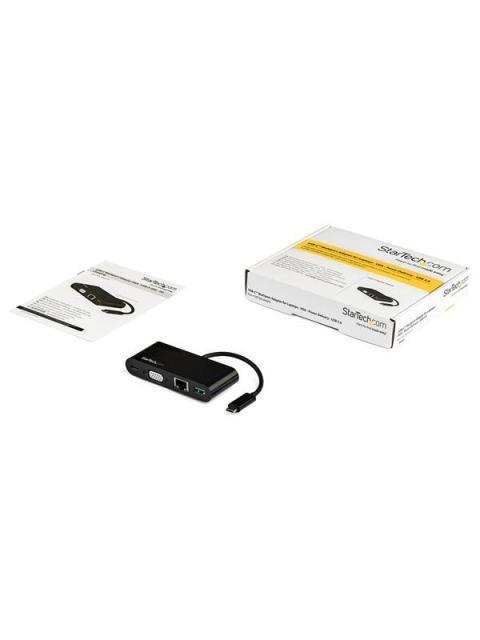 STARTECH  DOCKING STATION USB C DE 1 PUERTO 1X VGA 1X RJ-45 NEGRO