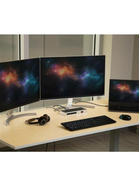STARTECH  DOCKING STATION USB TIPO C PARA LAPTOP 2X DISPLAYPORT 2X HDMI 6X USB 3.0 NEGRO-PLATA