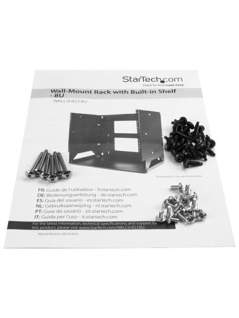 STARTECH  GABINETE PARA PARED CON CHAROLA 8U HASTA 34KG NEGRO