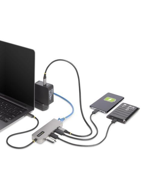 STARTECH  HUB USB-C - 2X USB A 1X USB C 1X RJ-45 10 GBIT-S GRIS