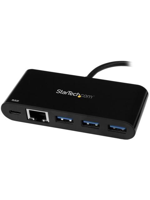 STARTECH  HUB USB C 3.0 MACHO - 3X USB A 3.0- 1X RJ-45 5000 MBIT-S NEGRO