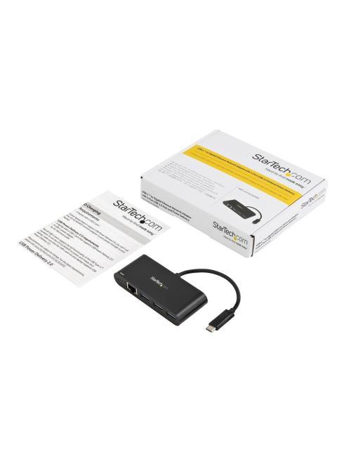 STARTECH  HUB USB C 3.0 MACHO - 3X USB A 3.0- 1X RJ-45 5000 MBIT-S NEGRO