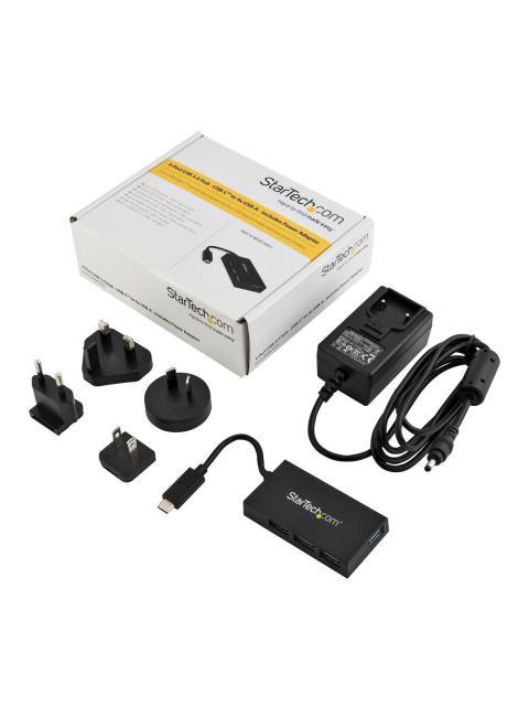 STARTECH HUB 3.0 4 PUERTOS USB-C A USB-A ADAPT. ALIMENTACION HB30C4AFS