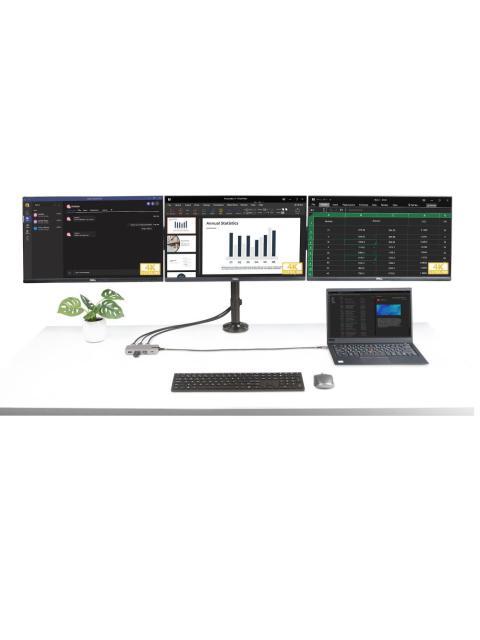 STARTECH  HUB USB-C MACHO 2X HDMI 2X DISPLAYPORT 3X USB-A 1X USB-C 1X RJ-45 GRIS