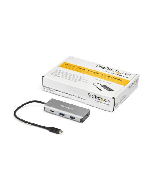 STARTECH  HUB USB-C MACHO - 3X USB- 1X USB-C HEMBRA 10.000MBIT-S GRIS
