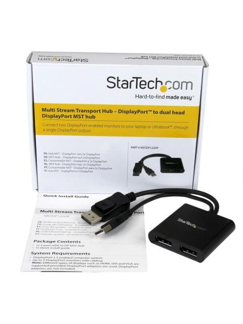 STARTECH  SPLITTER MULTIPLICADOR DISPLAYPORT 1.2 - 2X DISPLAYPORT NEGRO