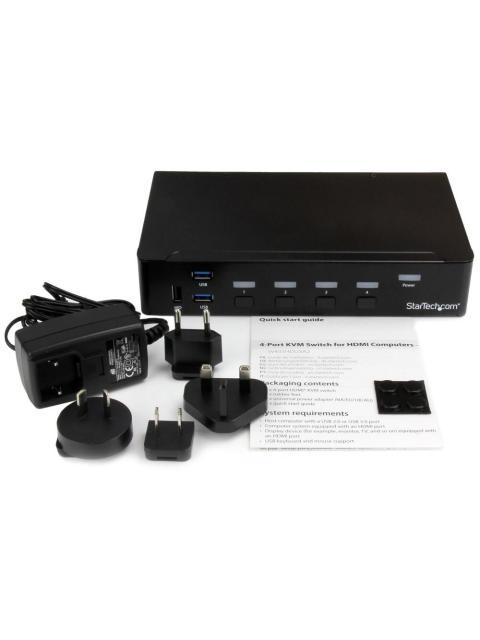 STARTECH  SWITCH CONMUTADOR KVM DE 4 PUERTOS HDMI 1080P CON USB 3.0