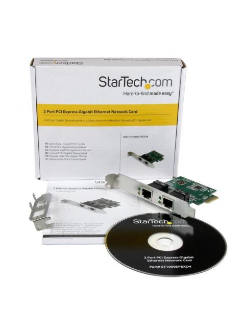 STARTECH  TARJETA DE RED NIC PCI EXPRESS PERFIL BAJO DE 2 PUERTOS GIGABIT ETHERNET RJ-45