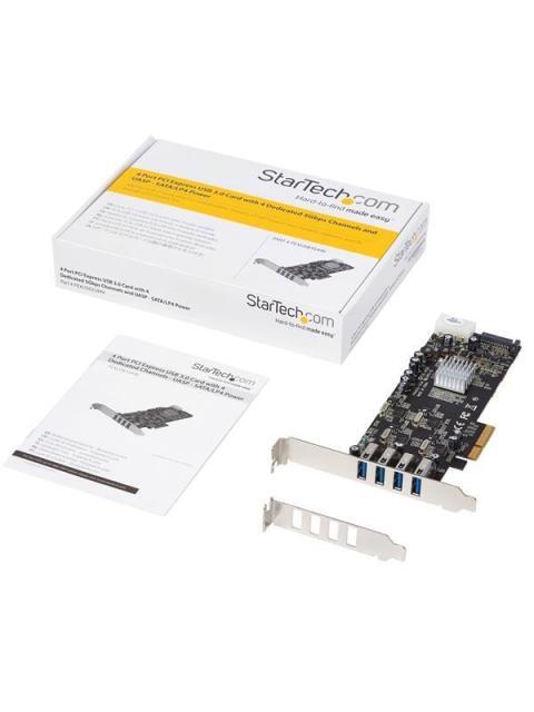 STARTECH  TARJETA PCI EXPRESS CON FUENTE MOLEX 4 PUERTOS USB 3.0 5 GBIT-S