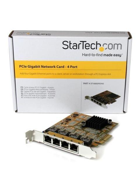 STARTECH  TARJETA PCI EXPRESS ETHERNET GIGABIT DE 4 PUERTOS RJ-45 ALAMBRICO 2000 MBIT-S